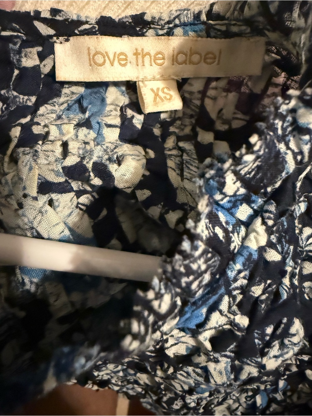 NWOT Anthropologie Love the Label Floral Smocked Short Dress in Blue - Picture 3 of 10